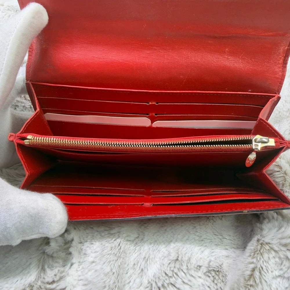 Louis Vuitton Sarah Wallet Womens Red Monogram Vernis Leather‎ TN4115 M.H Stamp